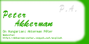 peter akkerman business card